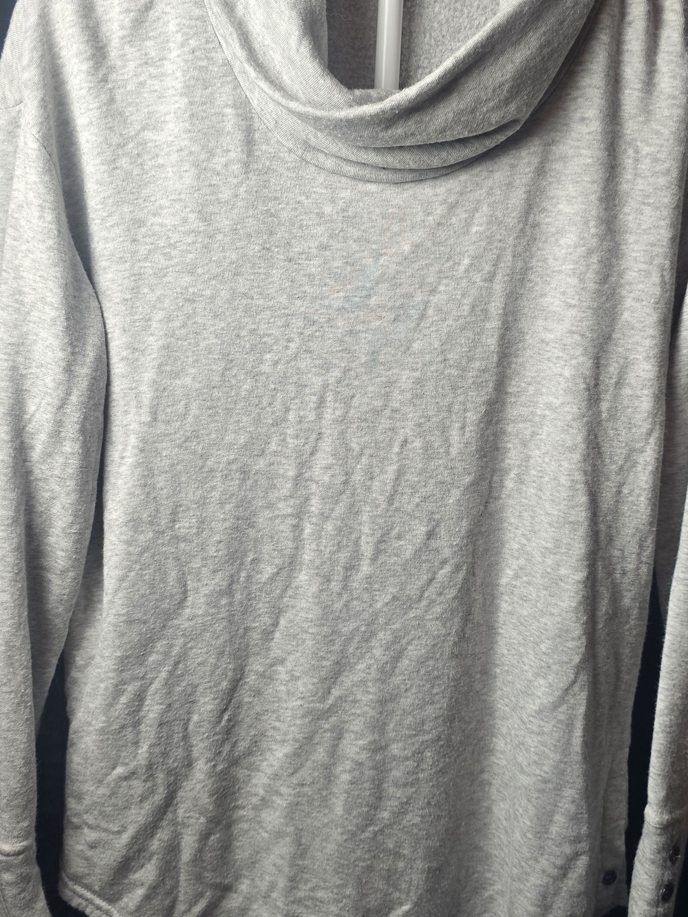 Jane and Delancey Light Gray Cowl Neck Top
